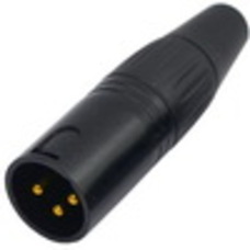 Штекер CANON (XLR) 3pin, под шнур, корпус металл, чёрный