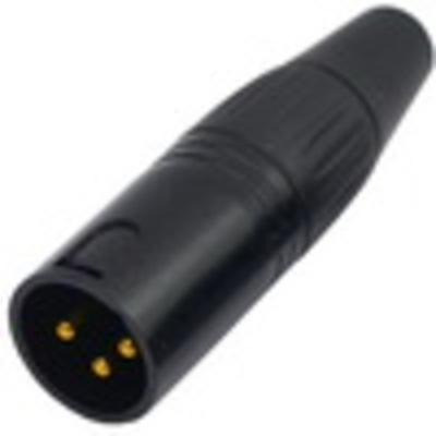 Штекер CANON (XLR) 3pin, под шнур, корпус металл, чёрный