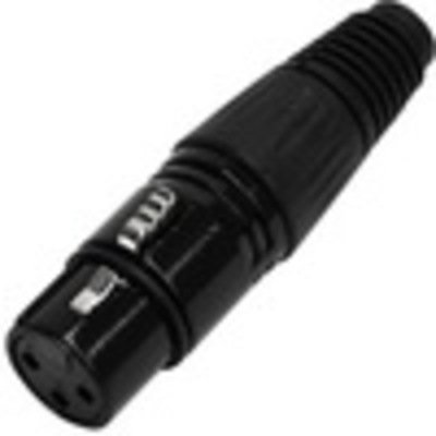 Гнездо CANON (XLR) 3pin, под шнур, корпус металл, чёрное (Тип2)