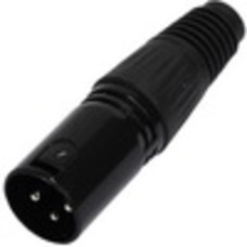 Штекер CANON (XLR) 3pin, под шнур, корпус металл, чёрный (Тип2)