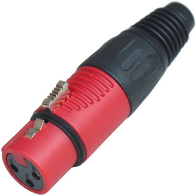 Гнездо CANON (XLR) 3pin, под шнур, красный корпус
