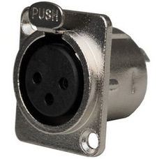 Гнездо CANON (XLR) 3 контактное, монтажное, корпус металлический