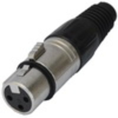 Гнездо CANON (XLR) 3pin, под шнур, чёрная гайка