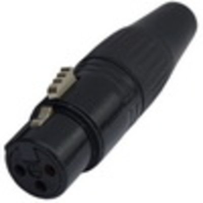 Гнездо CANON (XLR) 3pin, под шнур, корпус металл, чёрное