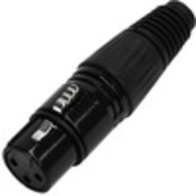 Гнездо CANON (XLR) 3pin, под шнур, корпус металл, чёрное (Тип2)