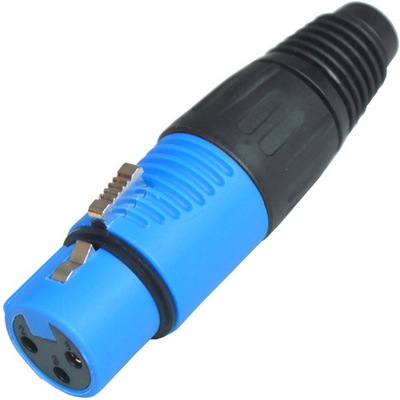 Гнездо CANON (XLR) 3pin, под шнур, синий корпус