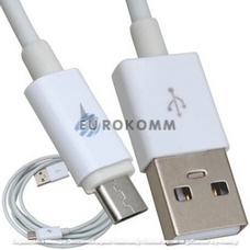 Шнур компьютерный штекер USB А - штекер miсro USB, диам.-3мм, 2м, белый