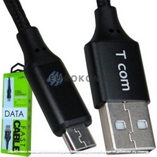 Шнур компьютерный штекер USB А - штекер miсro USB (Samsung), сетка, 1м, чёрный