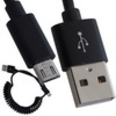 Шнур шт.USB А -шт.miсroUSB (Samsung) витой, 1м, чёрный