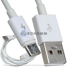 Шнур штекер USB A - штекер USB type C, диам.-3мм, 2м, белый