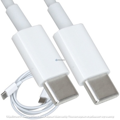 Шнур штекер USB type C - штекер USB type C, 10W 5А, 1м, белый