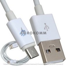 Шнур компьютерный штекер USB А - штекер miсro USB, диам.-3мм, 2м, белый