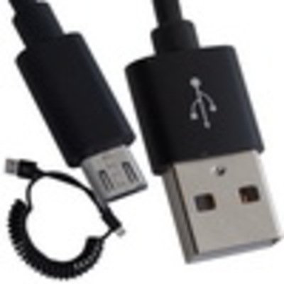 Шнур шт.USB А -шт.miсroUSB (Samsung) витой, 1м, чёрный