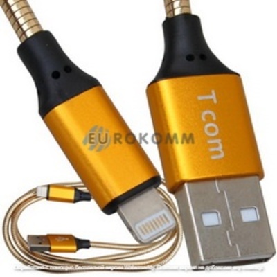 Шнур штекер USB А - штекер iPhone 6, 1м, металл. изоляция