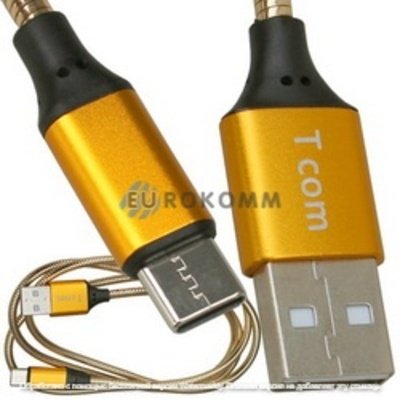 Шнур штекер USB type А - штекер USB type С, 1м., металл изоляция
