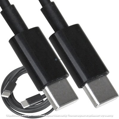 Шнур штекер USB type C - штекер USB type C, 10W 5А, 1м, чёрный