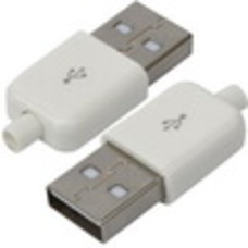 Штекер USB тип A под шнур, бакелит, белый