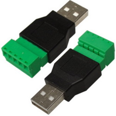 Штекер USB тип A, c клеммной колодкой (под винт)