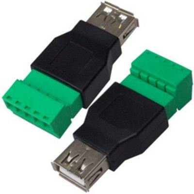 Гнездо USB тип A, c клеммной колодкой (под винт)
