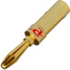 Штекер акустический Banan gold, корпус металл, красный, Paliccs