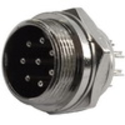 Разъём MIC 338, (штекер), монтажный, 8pin, диам.-16мм