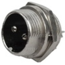 Разъём MIC 332 mini (штекер), монтажный, 2pin, диам.-12мм