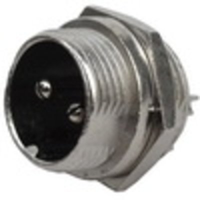 Разъём MIC 332 mini (штекер), монтажный, 2pin, диам.-12мм