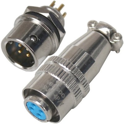 Разъём XS9 быстросъёмный 4pin (штекер кабельный+гнездо монтажное)