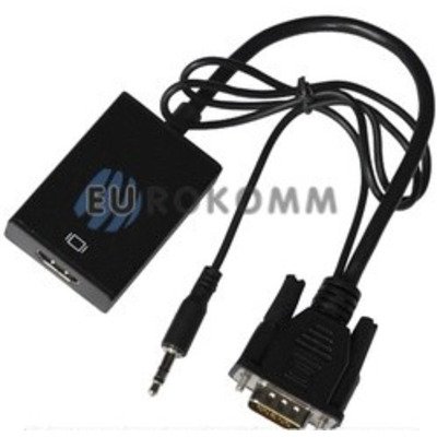 Конвертoр VGA в HDMI+ аудио (шт.VGA- гн.HDMI+ шт.3,5 стерео)