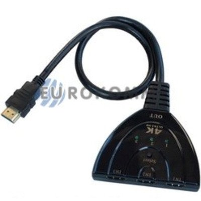 HDMI Switch 3 port: HDMI (3гн. HDMI- 1шт. HDMI) c кабелем, без питания