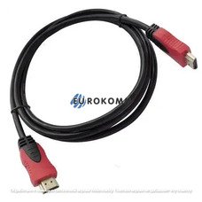 Шнур HDMI (штекер - штекер) v.1,4, диаметр - 6мм, gold, 0,8м, красно-чёрный Шнур HDMI (штекер - штекер) v.1,4, диаметр - 6мм, gold, 0,8м, красно-чёрный