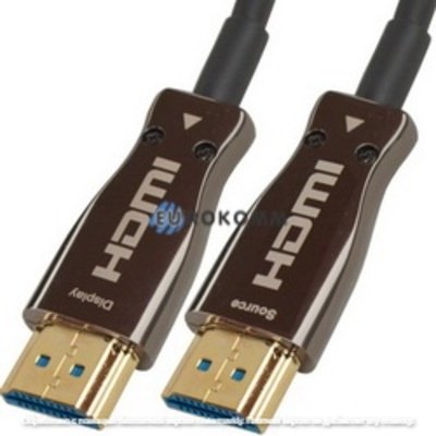 Шнур Optical HDMI (шт.- шт.) version 2.0, gold, 10м, чёрный