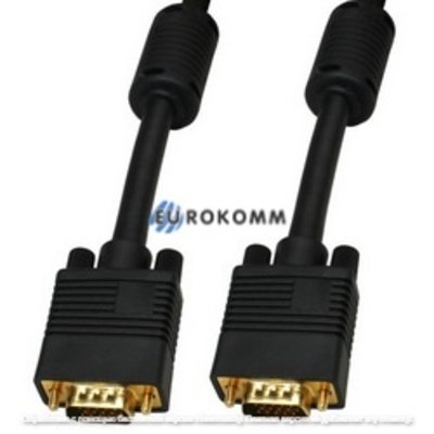 Шнур VGA "ULT-unite" (шт.- шт.), 3+9, с фильтрами, gold, 20м, чёрный, в коробке