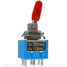 Тумблер MTS-203 (ON-OFF-ON) 6-и контактный, 3A, 250VAC