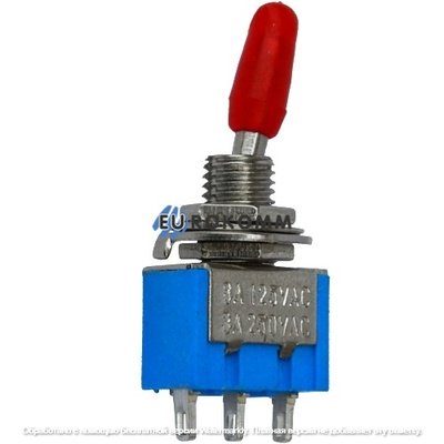 Тумблер MTS-102 (ON-ON) 3-х контактный, 3A, 250VAC