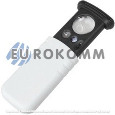 Лупа NO.930-90X висувна з Led підсвічуванням + UV, 30Х діам.-25мм + 60Х діам.-11мм + 90Х діам.-8мм