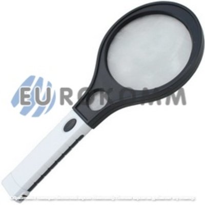 Лупа ручна MG80120-B кругла з LED підсвічуванням +UV, 4X, діам.-120мм + 10X, діам.-30мм, Zhongdi