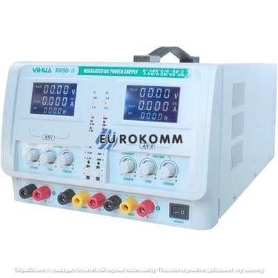 Лабораторный блок питания YIHUA 3005D-II, 30В, 5А, 500Вт, двухканальный
