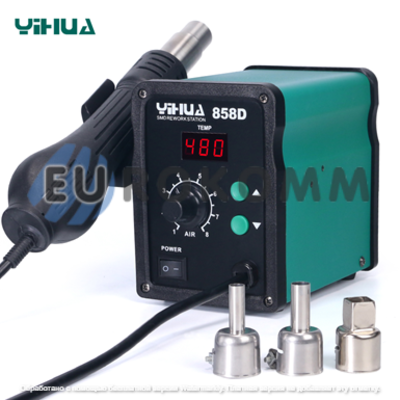 Термовоздушная паяльная станция с дисплеем YIHUA 858D, 650W, 100-450°C