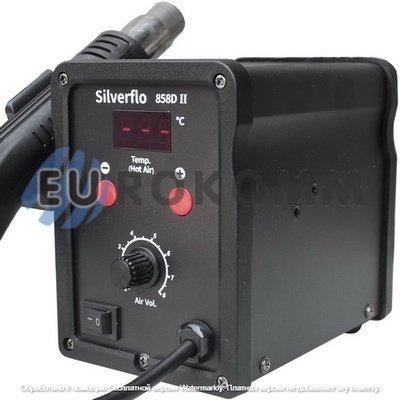 Термовоздушная станция Silverflo 858D-II, с дисплеем, 700W, 100-480°C
