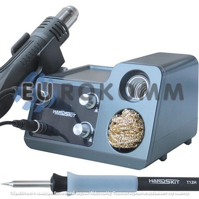 Паяльна станція 2в1 HandsKit 812A (паяльник Т12+фен), OLED дисплей, 72W, 150-480°C, 220V