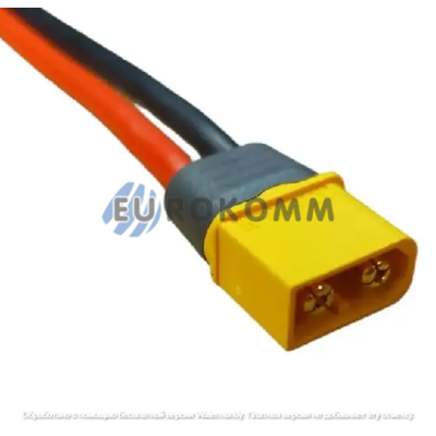Штекер питания Amass XT60H(M), 2-х контактный, с кабелем 14AWG, 0.1м