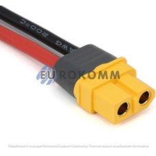 Гнездо питания Amass XT60H(F), 2-х контактное, с кабелем 14AWG, 0.1м