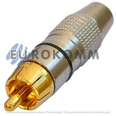 Штекер RCA silver-gold, диам.-6,5мм, корпус_металл, чёрный