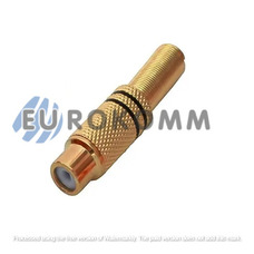 Гнездо RCA gold, под шнур, диам.-6.5мм, металл, чёрное