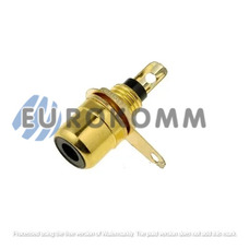 Гнездо RCA монтажное, металл gold, чёрное