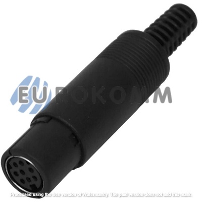 Гнездо mini DIN 8 pin под шнур, корпус пластик