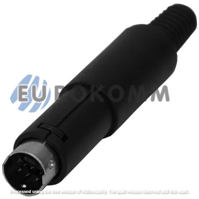 Штекер mini DIN 7pin (2-х рядн.) под шнур, корпус пластик