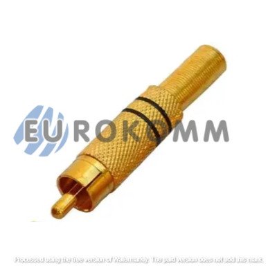 Штекер RCA gold, с пружиной, диам.-6,5мм, металл, чёрный