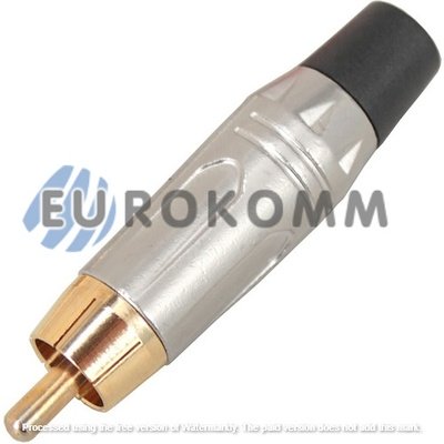 Штекер RCA серебристый металл. корпус, gold, чёрный
